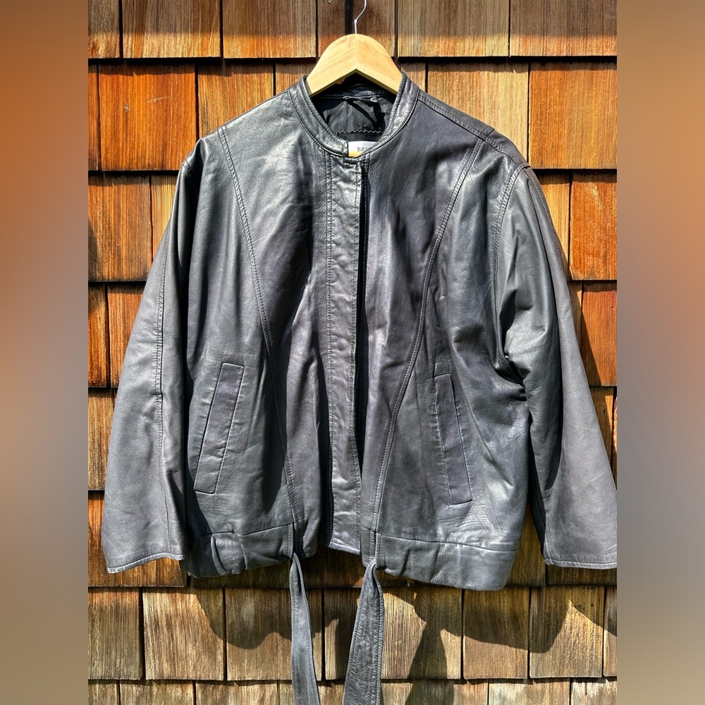 Bally Navy leather jacket
